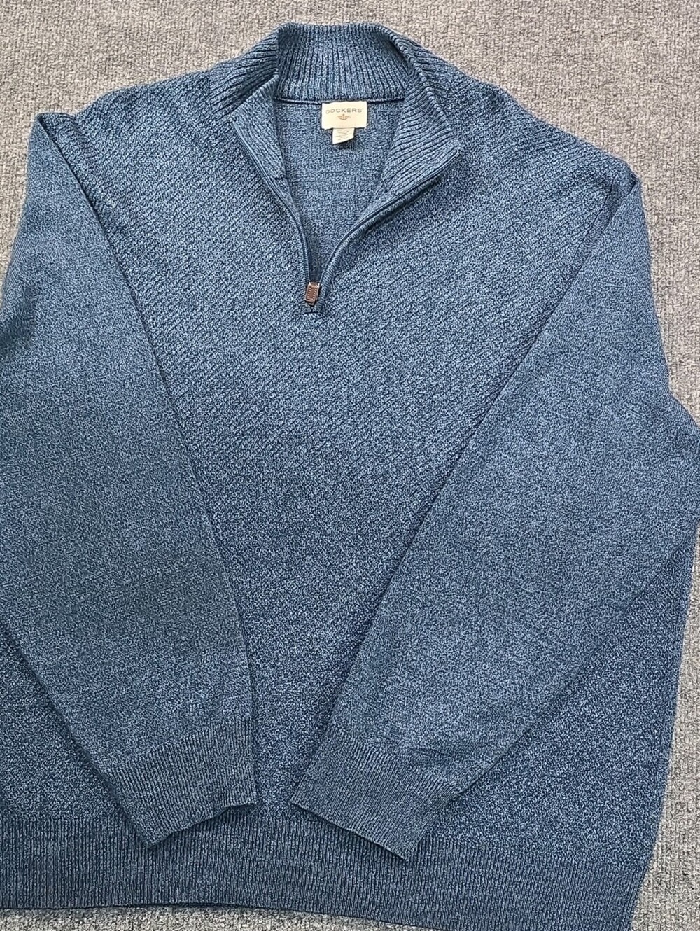 Dockers Men's Blue Knit Acrylic 1/4 Zip Pullover Sweater XXL EUC Warm Lightweigh
